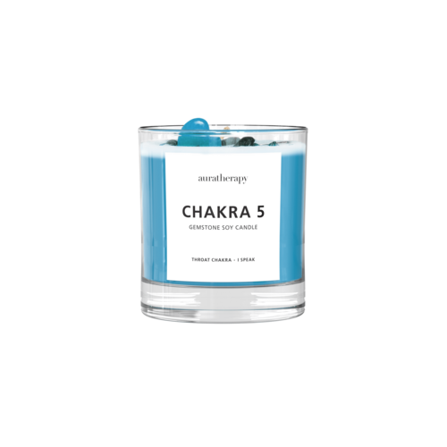 Chakra 5 Lapislazuli Edelstein Kerze