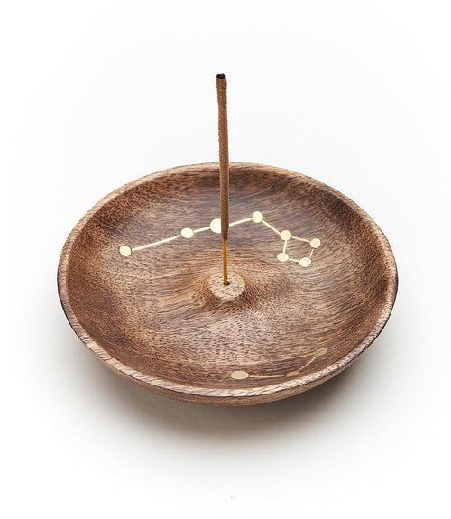 Jyotisha Räucherstäbchenhalter „Himmlische Runde“ – Holz, Messing
