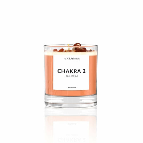 Chakra 2 Sonnenstein Edelstein Kerze