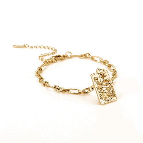 Bracelet à maillons ovales longs Tendance mode série 12 cartes de tarot