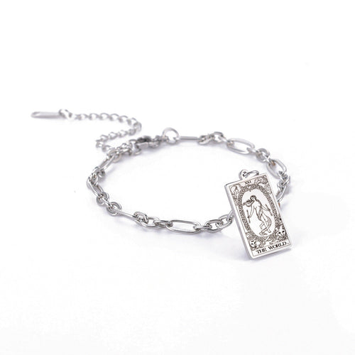 Bracelet à maillons ovales longs Tendance mode série 12 cartes de tarot