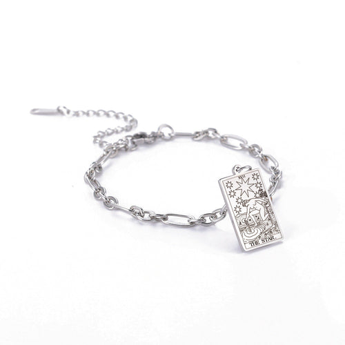 Bracelet à maillons ovales longs Tendance mode série 12 cartes de tarot