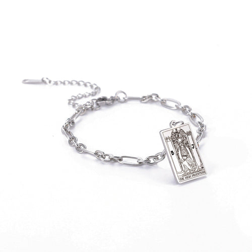 Bracelet à maillons ovales longs Tendance mode série 12 cartes de tarot