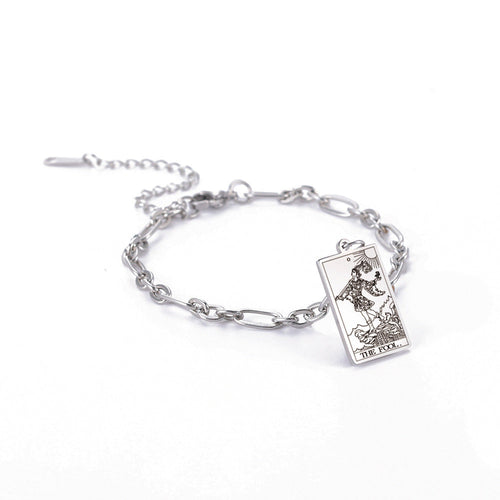 Bracelet à maillons ovales longs Tendance mode série 12 cartes de tarot