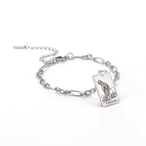 Bracelet à maillons ovales longs Tendance mode série 12 cartes de tarot