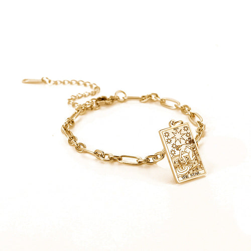 Bracelet à maillons ovales longs Tendance mode série 12 cartes de tarot