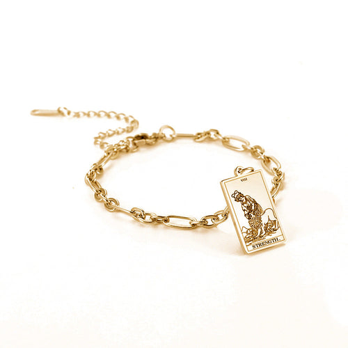 Bracelet à maillons ovales longs Tendance mode série 12 cartes de tarot