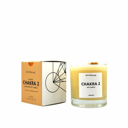 Chakra 2 Sonnenstein Edelstein Kerze