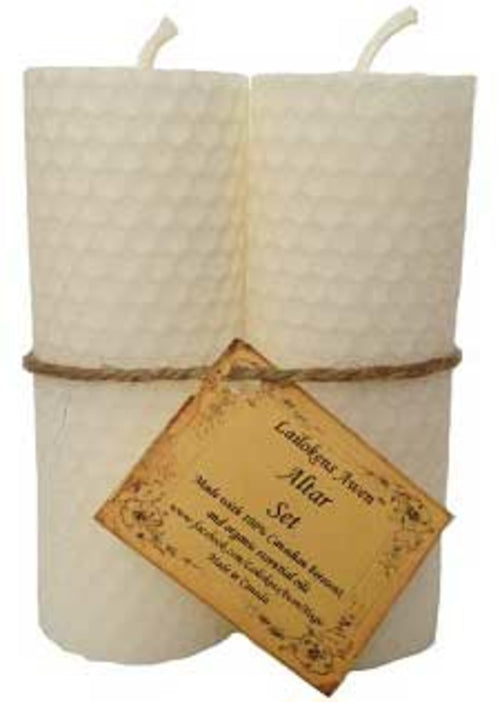 4 1/4" bougie d'autel blanche Lailokens Awen