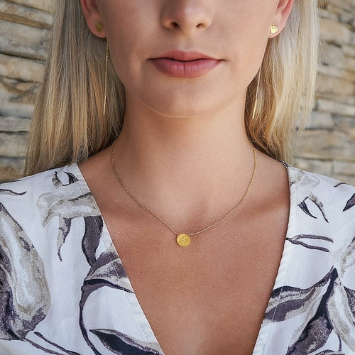 HOCHGLANZ-GOLD RUNDES ZODIAK-HALSKETTE