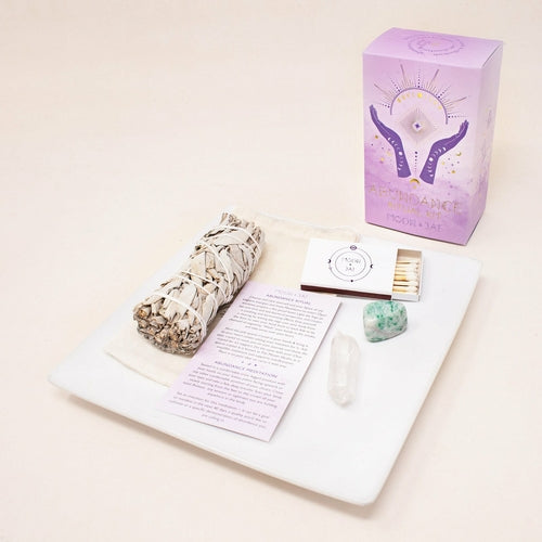 Coffret Rituel d'Abondance avec Cristaux de Jade et de Quartz Clair