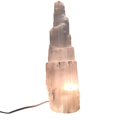 Selenit-Kristall-Wolkenkratzerlampe Prime