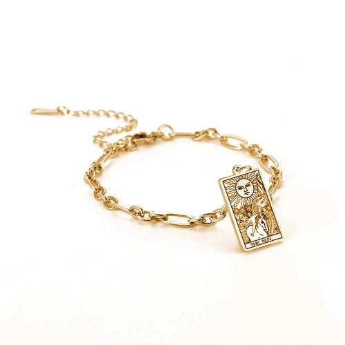 Bracelet à maillons ovales longs Tendance mode série 12 cartes de tarot