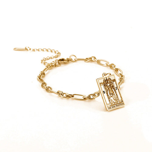 Bracelet à maillons ovales longs Tendance mode série 12 cartes de tarot