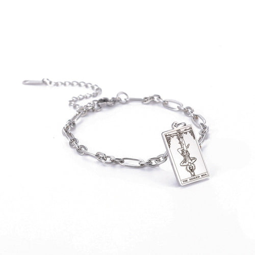Bracelet à maillons ovales longs Tendance mode série 12 cartes de tarot