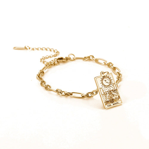 Bracelet à maillons ovales longs Tendance mode série 12 cartes de tarot
