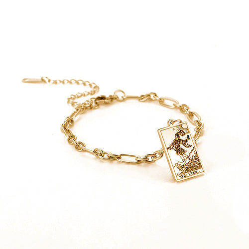 Bracelet à maillons ovales longs Tendance mode série 12 cartes de tarot