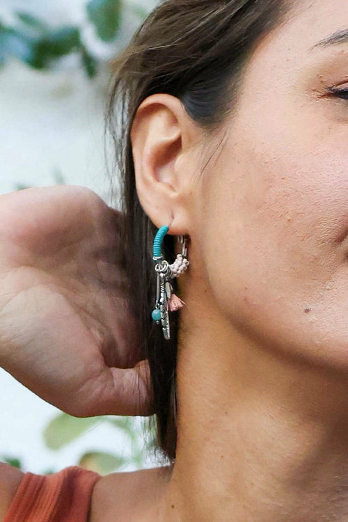 Dainty Feather Hoop Earrings🩵