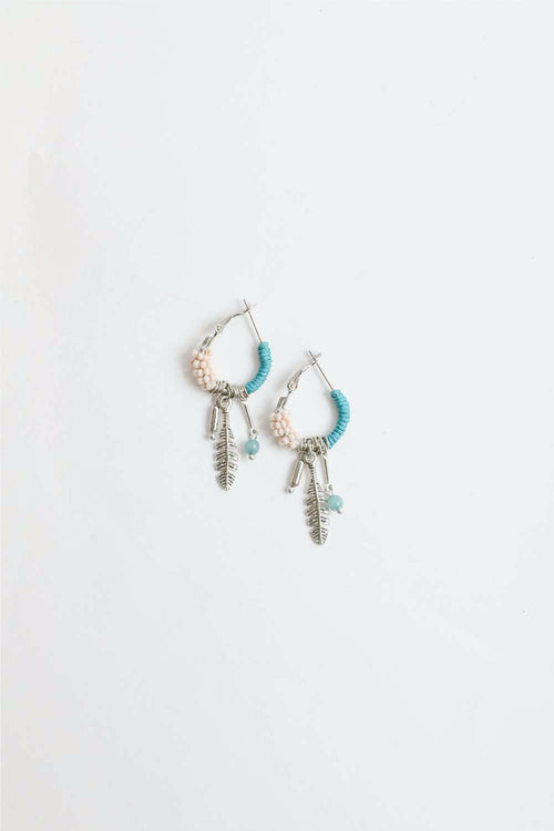 Dainty Feather Hoop Earrings🩵