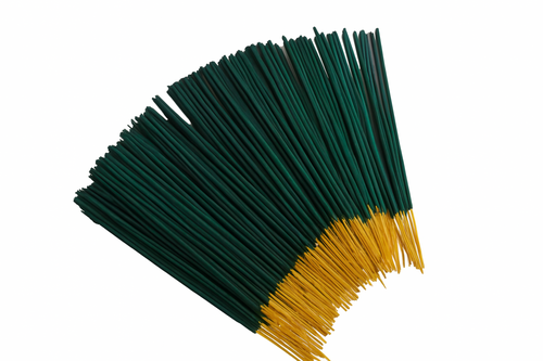 Bâtonnets d'encens trempés vert forêt et jaune