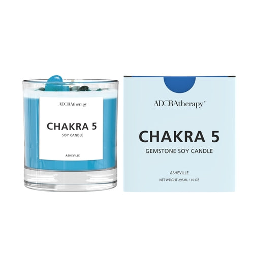 Chakra 5 Lapislazuli Edelstein Kerze