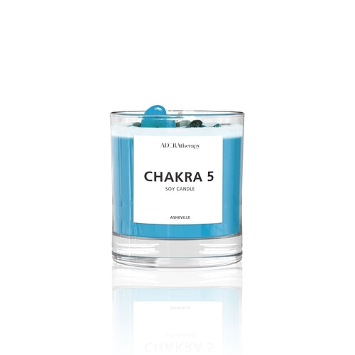 Chakra 5 Lapislazuli Edelstein Kerze
