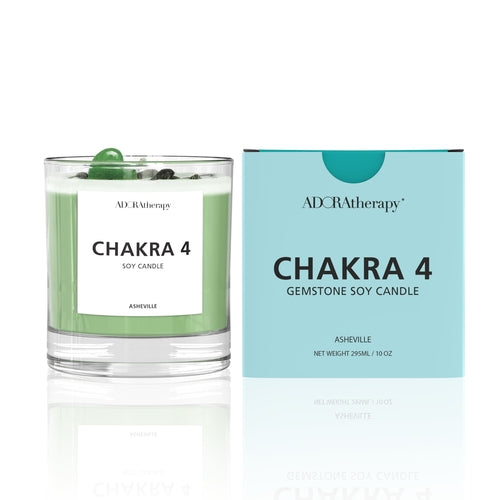Chakra 4 Aventurin Edelsteinkerze