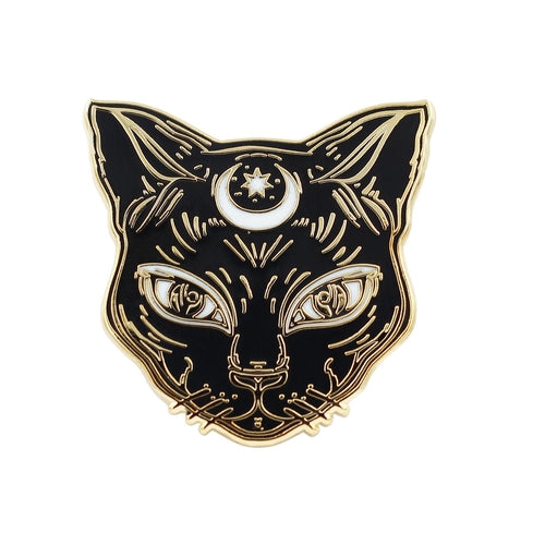Luna die schwarze Katze – Katzen-Emaille-Pin von Real Sic