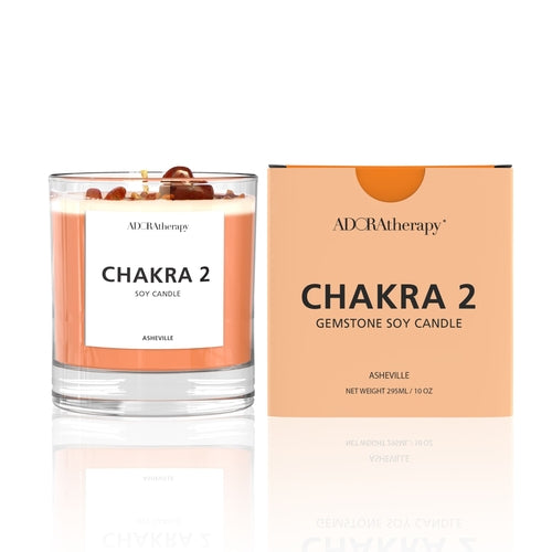 Chakra 2 Sonnenstein Edelstein Kerze