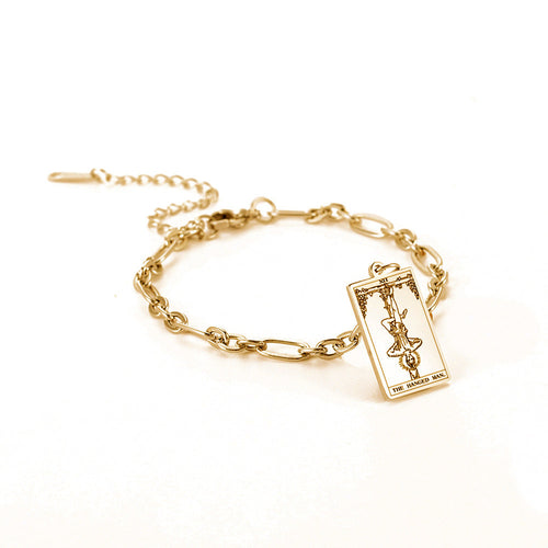Bracelet à maillons ovales longs Tendance mode série 12 cartes de tarot