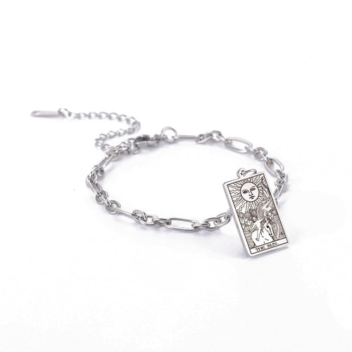Bracelet à maillons ovales longs Tendance mode série 12 cartes de tarot
