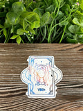 Jungfrau Astrologische Tarotkarte, gestanzter Vinylaufkleber, Boho Spaß, Wasser