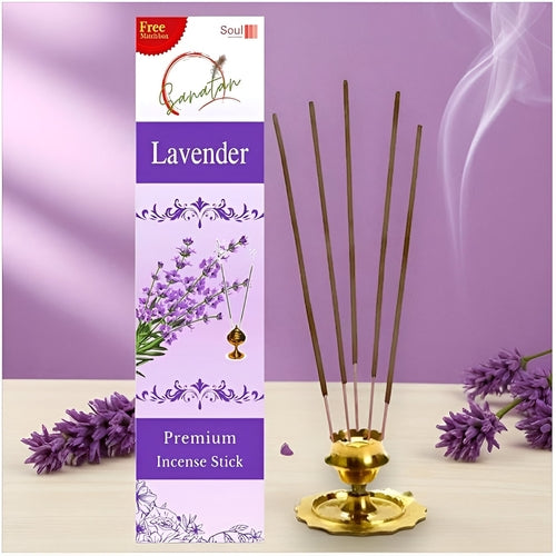 80 bâtonnets d'encens, boîte d'allumettes gratuite | Organique de 22,86 cm | Classique