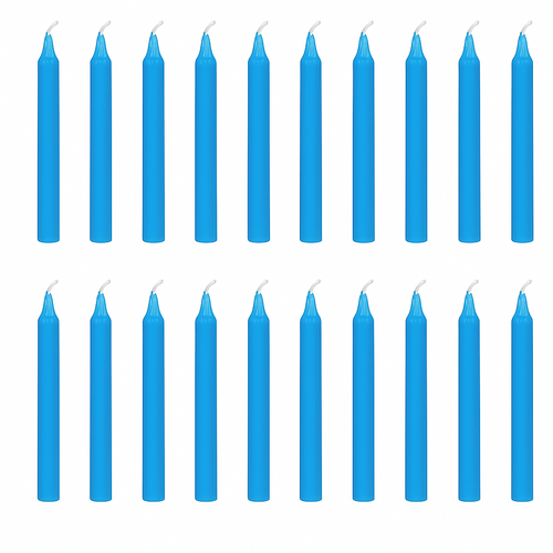 Unparfümierte reine Wachsstabkerze, 20er-Pack (Blau)