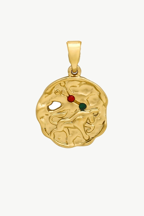 Set aus Skulpturaler Goldhalskette mit Sternzeichen-Anhänger