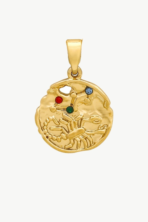 Set aus Skulpturaler Goldhalskette mit Sternzeichen-Anhänger