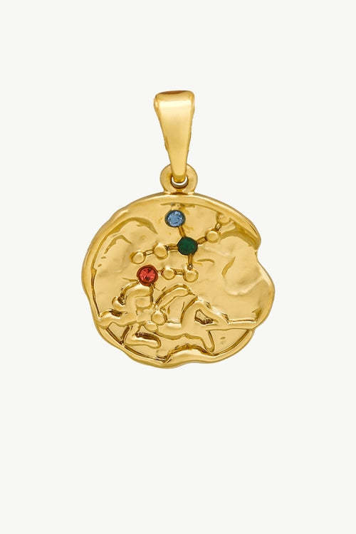 Set aus Skulpturaler Goldhalskette mit Sternzeichen-Anhänger