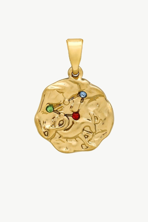 Set aus Skulpturaler Goldhalskette mit Sternzeichen-Anhänger