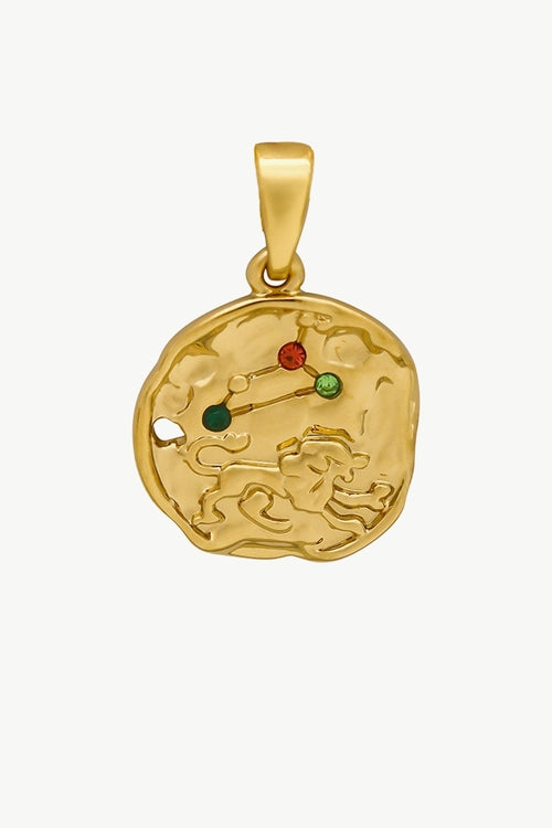 Set aus Skulpturaler Goldhalskette mit Sternzeichen-Anhänger