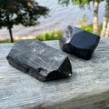 Black Tourmaline Double Terminated Rough Cut Points