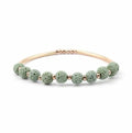 Bracelet diffuseur d'huiles essentielles en pierre de lave – Pierre de lave vert clair et or