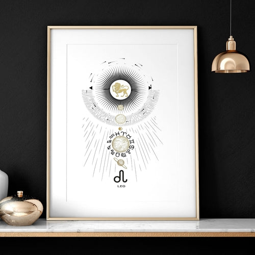 Wandkunstdruck Sternzeichen Löwe