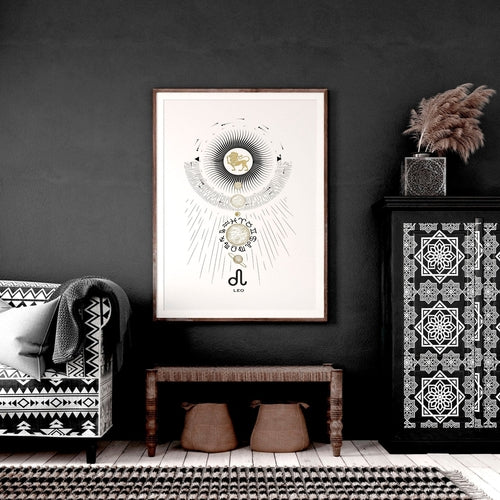 Leo zodiac sign wall art print