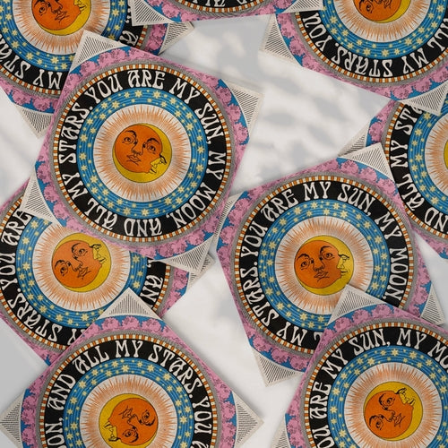 Mein Sonne, Mond und Sterne quadratischer Kunstdruck