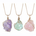 Natural Raw Crystal Pendant Necklace Roungh Tumbled Rock Stone Healing