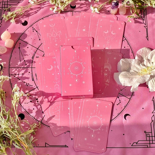 Set Pink Tarot Bag & Tarot Cloth for Tarot Cards