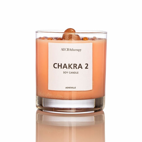 Chakra 2 Sonnenstein Edelstein Kerze