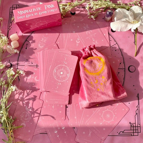 Pinkfarbenes Tarot-Tuch für Legungen