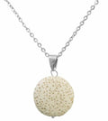 Collier diffuseur d'huiles essentielles en pierre de lave blanche